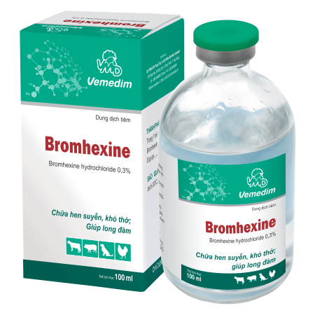Bromhexin làm gì để làm lỏng đờm trong hệ thống đường hô hấp của động vật?
